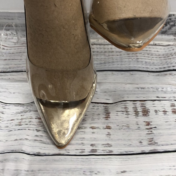 Miss Heel Clear and Gold Heels - Picture 10 of 12